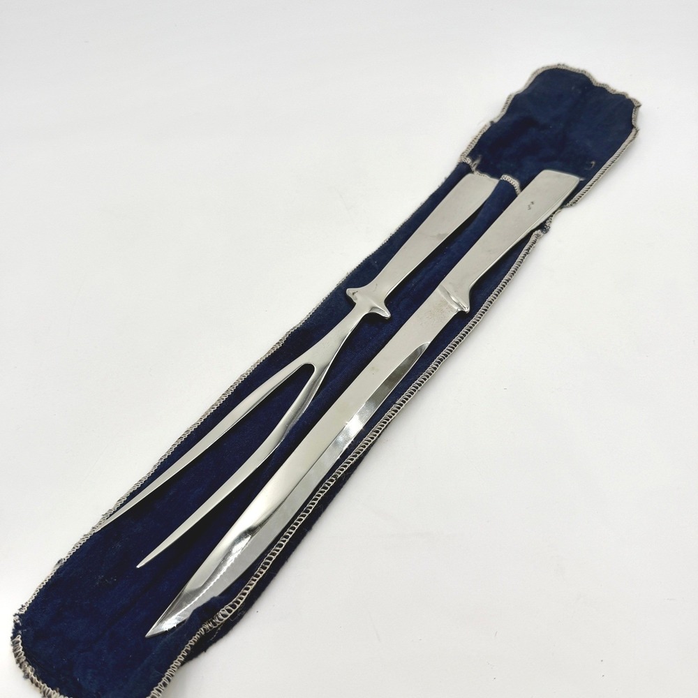 Patrician Japan Stainless Steel Mid Century Modern Carving Knife‎ and Fork Set